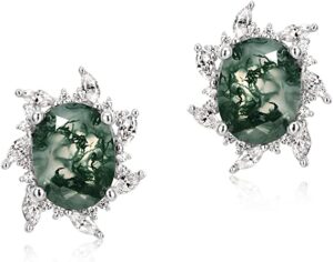WES Green Gems Natural Moss Stud Earring